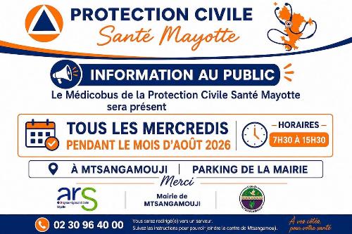 Image de Le Médicobus de la Protection Civile Santé Mayotte s'installe chaque mercredi à M'tsangamouji en août